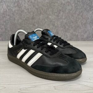 Adidas Samba OG Shoes Mens 8.5 Black White Core Black Gum Leather Suede